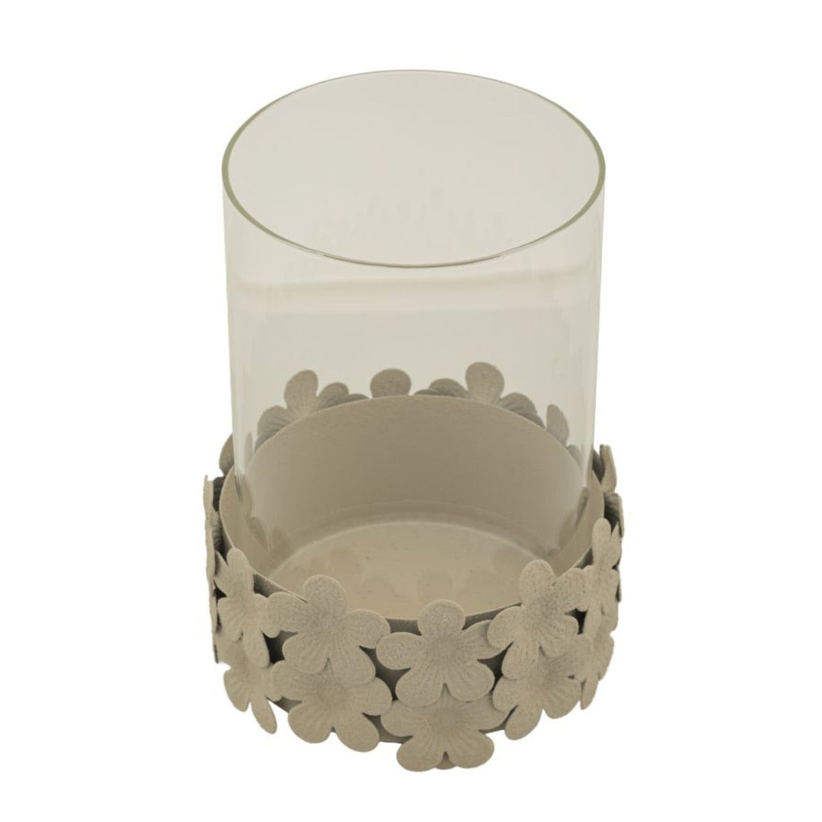 Portacandela MF749, Beige, Metallo, 12x12x16 cm, Seven Design