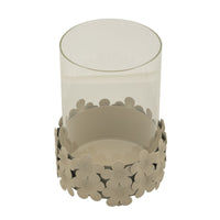 Portacandela MF749, Beige, Metallo, 12x12x16 cm, Seven Design