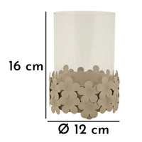 Portacandela MF749, Beige, Metallo, 12x12x16 cm, Seven Design