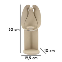 Portacandela MF747, Beige, Metallo, 12,5x10x30 cm, Seven Design