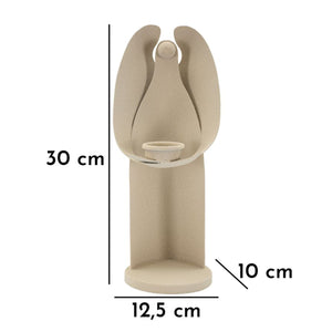 Portacandela MF747, Beige, Metallo, 12,5x10x30 cm, Seven Design