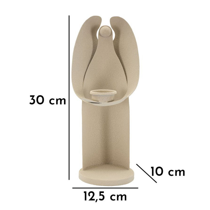 Portacandela MF747, Beige, Metallo, 12,5x10x30 cm, Seven Design