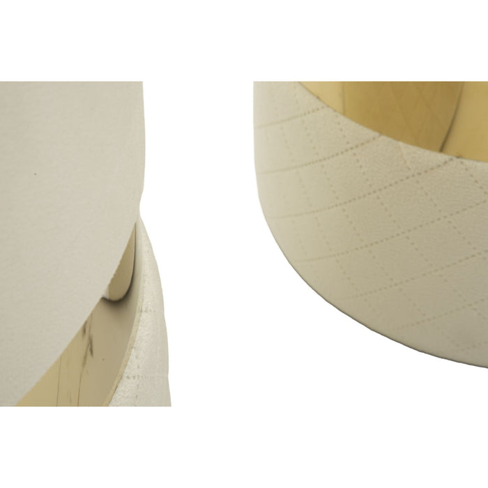 Set di 2 Pouf MF868, Beige, Poliestere, 37x37x42 cm, Seven Design