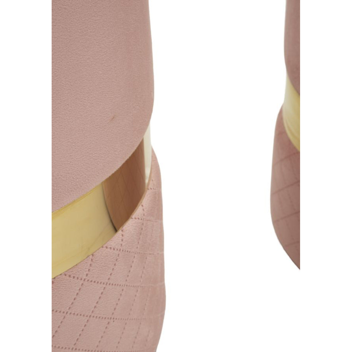 Set di 2 Pouf MF869, Rosa, Poliestere, 37x37x42 cm, Seven Design