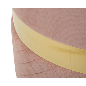 Set di 2 Pouf MF869, Rosa, Poliestere, 37x37x42 cm, Seven Design