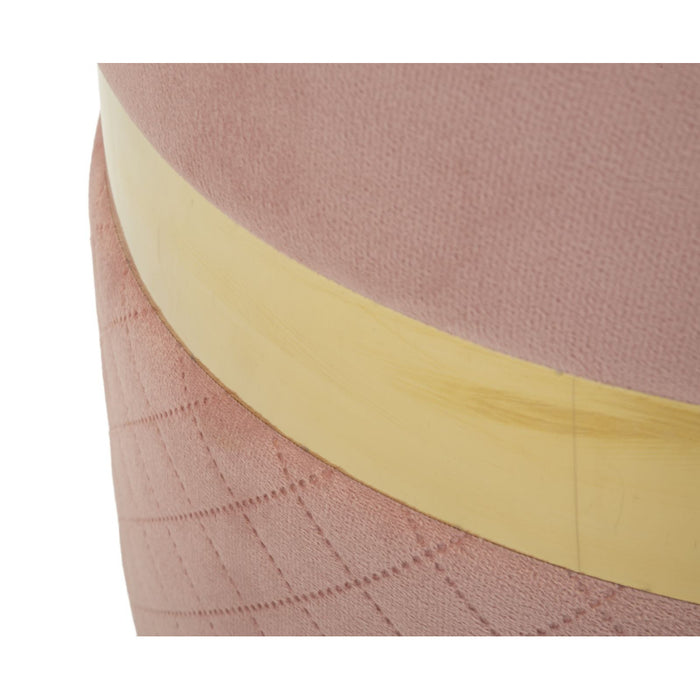 Set di 2 Pouf MF869, Rosa, Poliestere, 37x37x42 cm, Seven Design