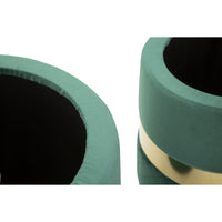 Set di 2 Pouf MF870, Verde, Poliestere, 37x37x42 cm, Seven Design