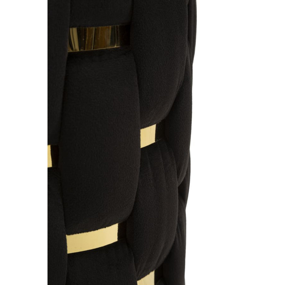 Set di 2 Pouf MF872, Nero, Poliestere, 37x37x42 cm, Seven Design