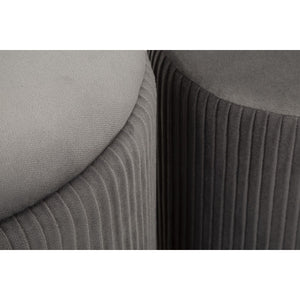 Panca con Portaoggetti MF875, Grigio, Poliestere, 80x37x42 cm, Seven Design