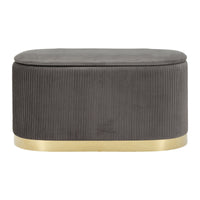 Panca con Portaoggetti MF875, Grigio, Poliestere, 80x37x42 cm, Seven Design