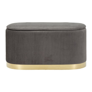 Panca con Portaoggetti MF875, Grigio, Poliestere, 80x37x42 cm, Seven Design