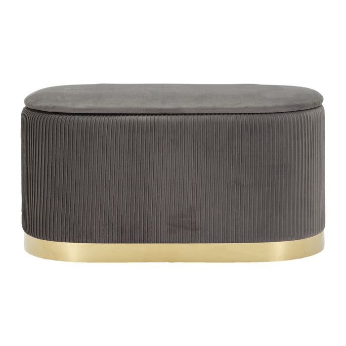 Panca con Portaoggetti MF875, Grigio, Poliestere, 80x37x42 cm, Seven Design