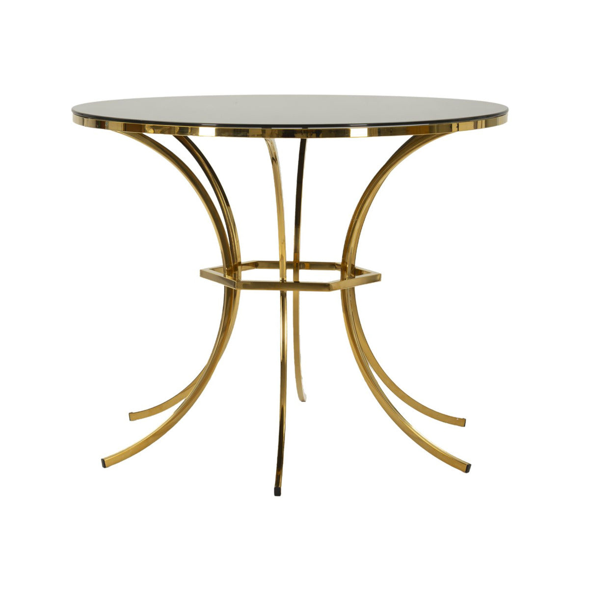 Tavolo MF877, Oro, Vetro, 100x100x80 cm, Seven Design
