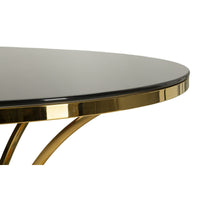 Tavolo MF877, Oro, Vetro, 100x100x80 cm, Seven Design