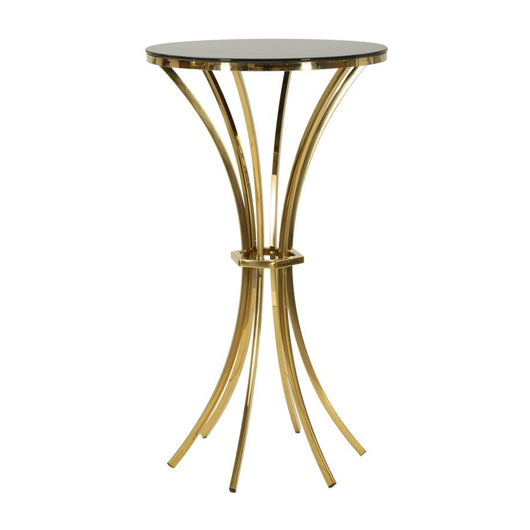 Tavolo Bar MF878, Oro, Vetro, 60x60x108 cm, Seven Design