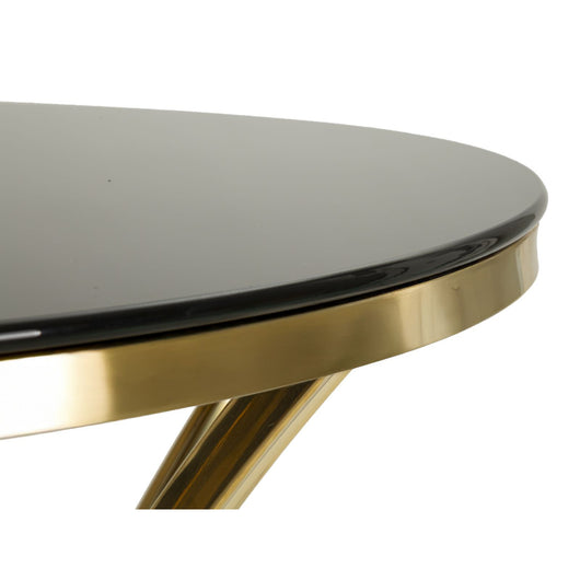 Tavolo Bar MF878, Oro, Vetro, 60x60x108 cm, Seven Design