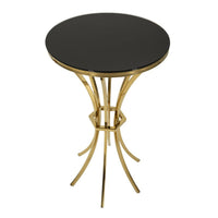 Tavolino MF879, Oro, Vetro, 50x50x92 cm, Seven Design