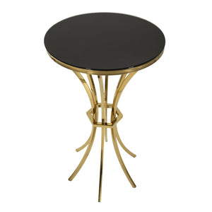 Tavolino MF879, Oro, Vetro, 50x50x92 cm, Seven Design