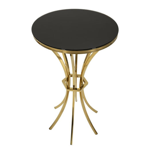 Tavolino MF879, Oro, Vetro, 50x50x92 cm, Seven Design