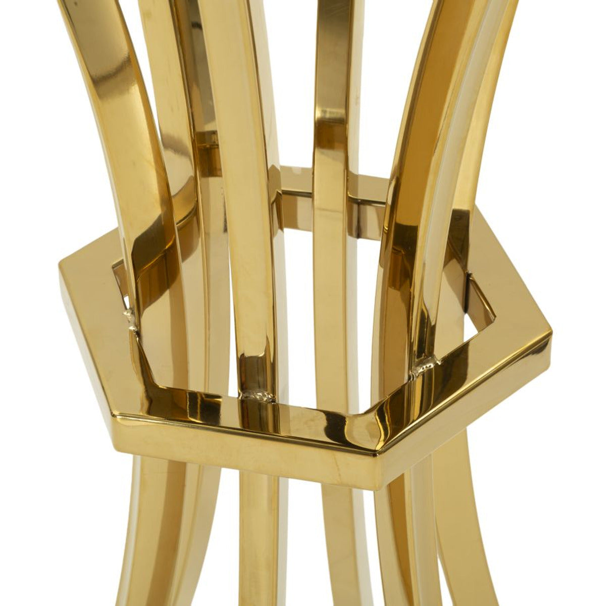 Tavolino MF879, Oro, Vetro, 50x50x92 cm, Seven Design