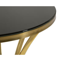 Tavolino MF879, Oro, Vetro, 50x50x92 cm, Seven Design