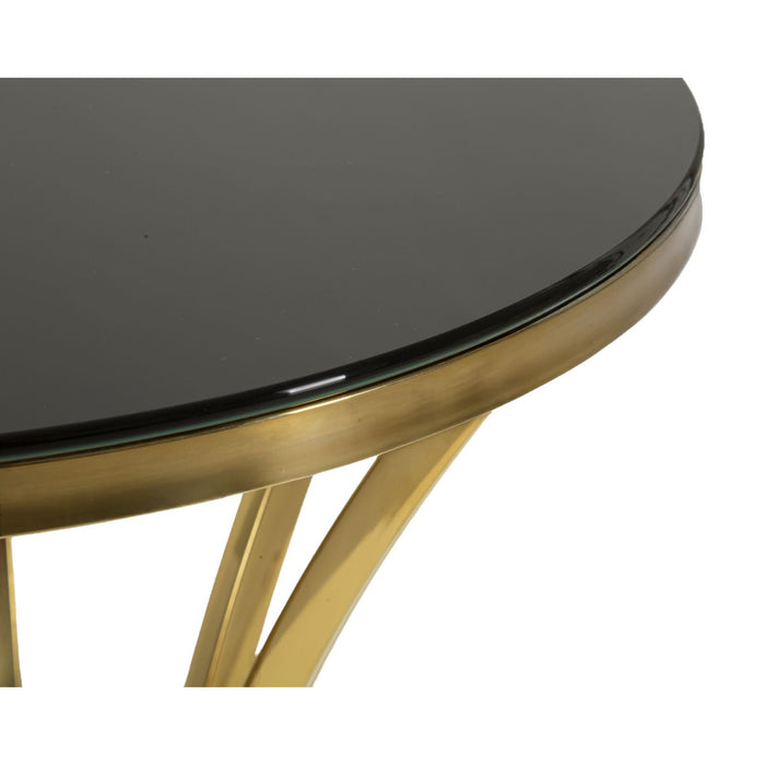 Tavolino MF879, Oro, Vetro, 50x50x92 cm, Seven Design