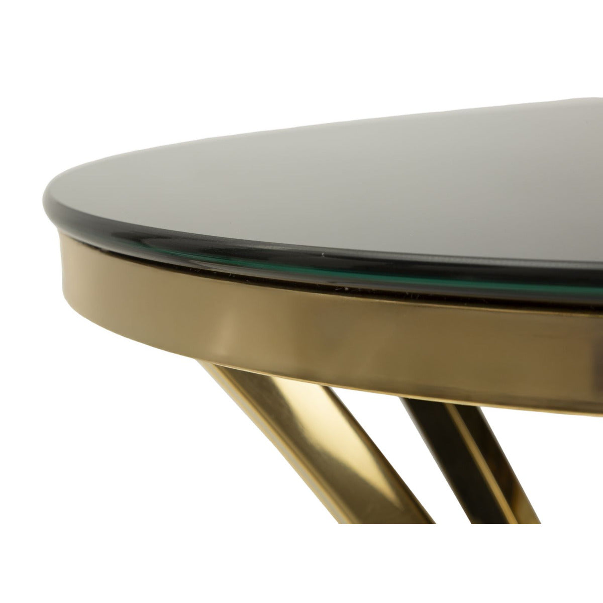 Tavolino MF879, Oro, Vetro, 50x50x92 cm, Seven Design