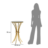 Tavolino MF879, Oro, Vetro, 50x50x92 cm, Seven Design