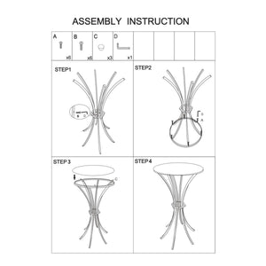 Tavolino MF879, Oro, Vetro, 50x50x92 cm, Seven Design