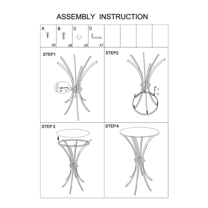 Tavolino MF879, Oro, Vetro, 50x50x92 cm, Seven Design