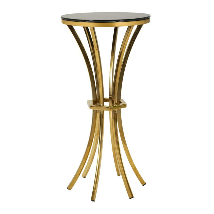 Tavolo MF880, Oro, Vetro, 40x40x81 cm, Seven Design