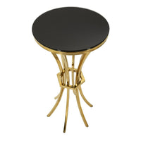 Tavolo MF880, Oro, Vetro, 40x40x81 cm, Seven Design