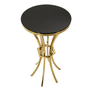 Tavolo MF880, Oro, Vetro, 40x40x81 cm, Seven Design