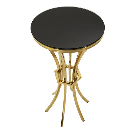 Tavolo MF880, Oro, Vetro, 40x40x81 cm, Seven Design
