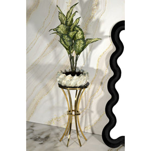 Tavolo MF880, Oro, Vetro, 40x40x81 cm, Seven Design