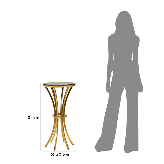 Tavolo MF880, Oro, Vetro, 40x40x81 cm, Seven Design
