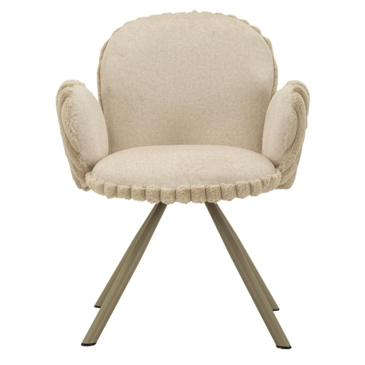 Set di 2 Sedie MF887, Beige, Poliestere, 64x68x83 cm, Seven Design