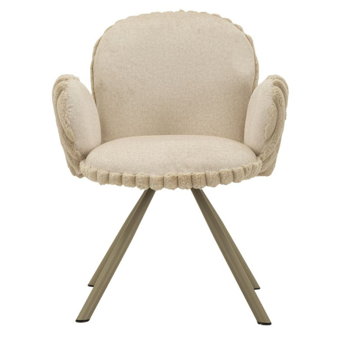 Set di 2 Sedie MF887, Beige, Poliestere, 64x68x83 cm, Seven Design