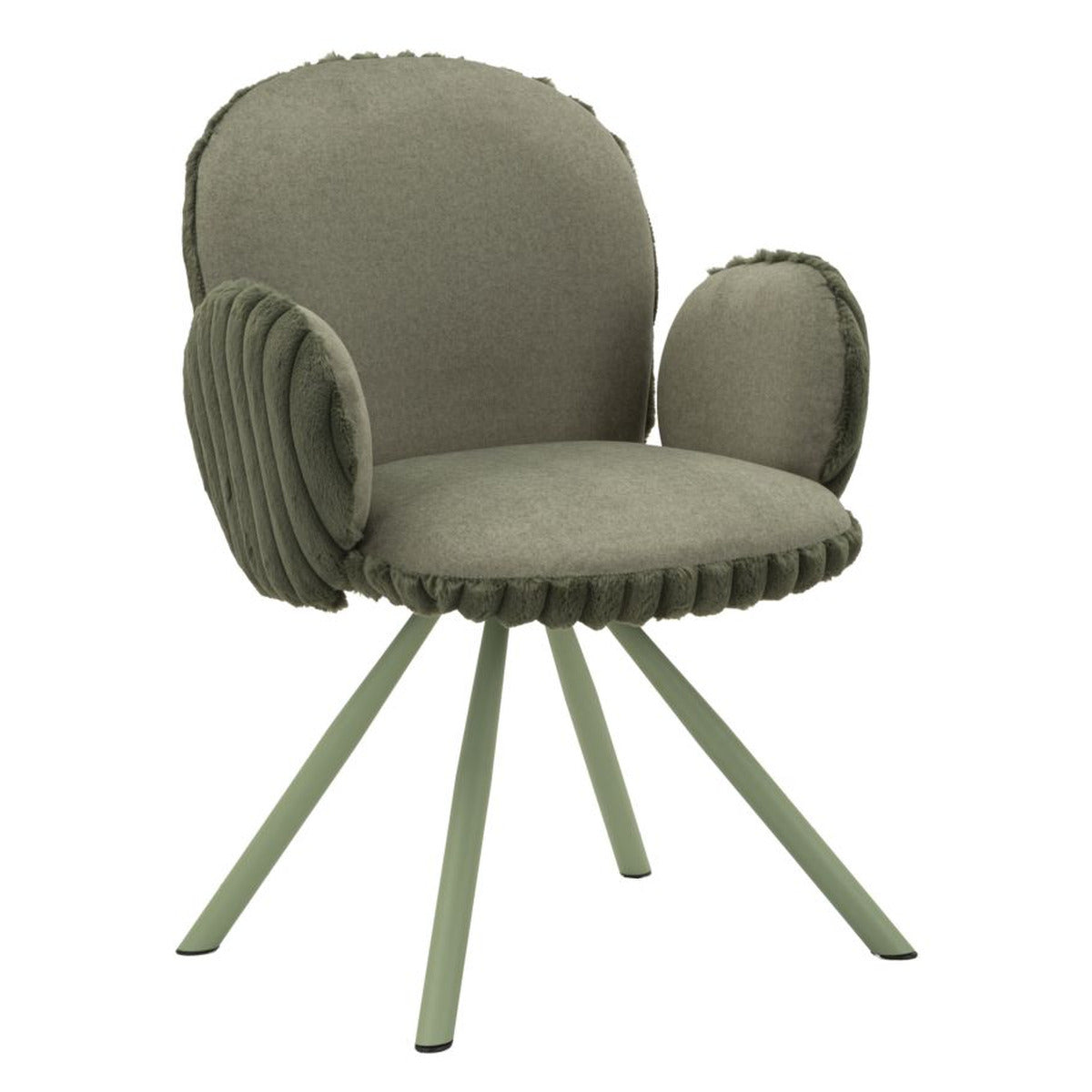 Set di 3 Pouf MF888, Verde, Poliestere, 64x68x83 cm, Seven Design