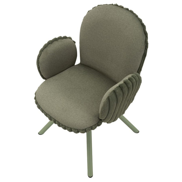 Set di 3 Pouf MF888, Verde, Poliestere, 64x68x83 cm, Seven Design