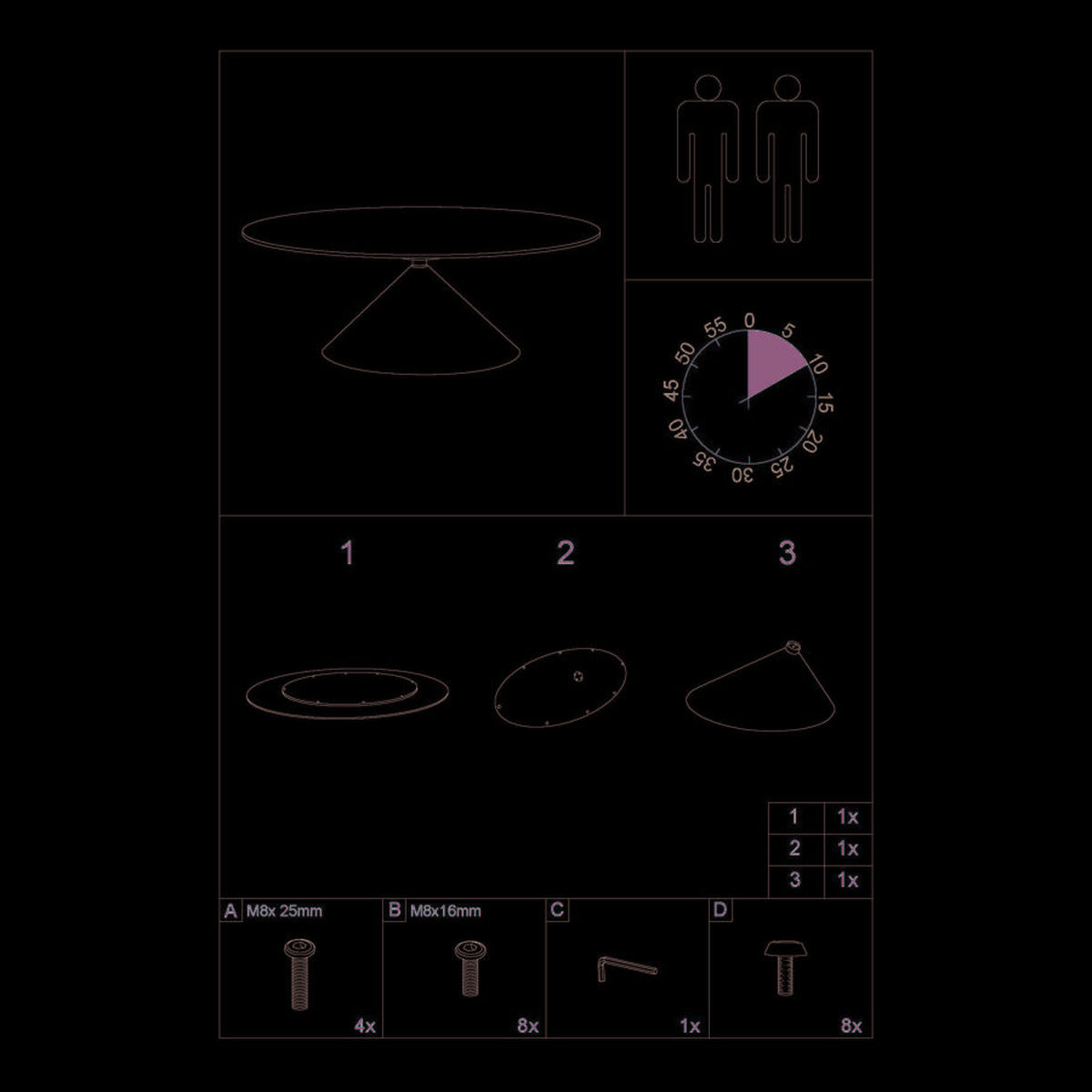 Tavolo MF893, Nero, MDF, 180x90x76 cm, Seven Design