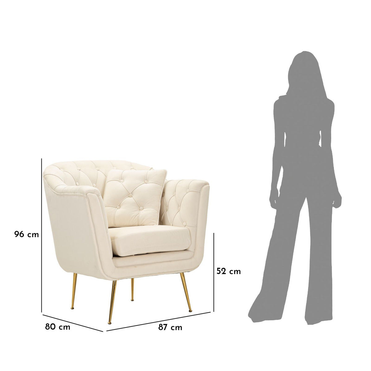 Poltrona MF895, Beige, Poliestere, 88x83x91 cm, Seven Design