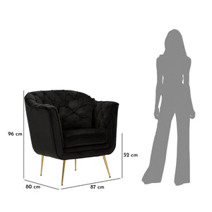 Poltrona MF897, Nero, Poliestere, 88x83x91 cm, Seven Design