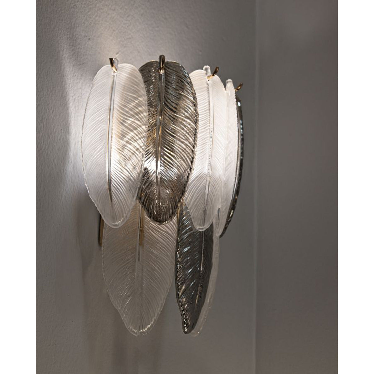 Lampada a Parete MF898, Grigio, Vetro, 24x25x29 cm, Seven Design