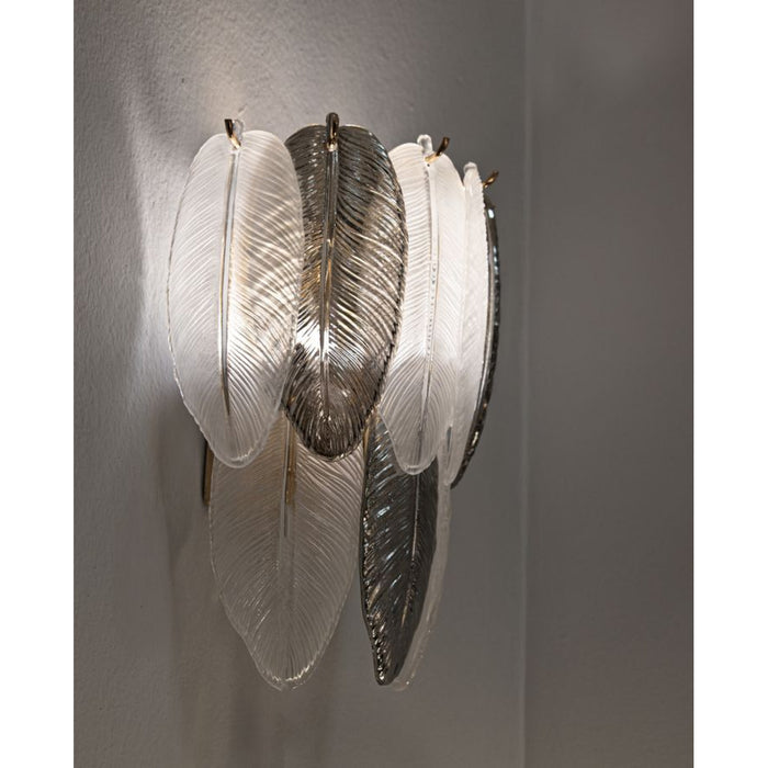 Lampada a Parete MF898, Grigio, Vetro, 24x25x29 cm, Seven Design