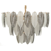 Lampada a Sospensione MF899, Grigio, Vetro, 60x60x40 cm, Seven Design