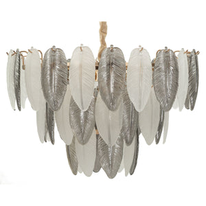 Lampada a Sospensione MF899, Grigio, Vetro, 60x60x40 cm, Seven Design