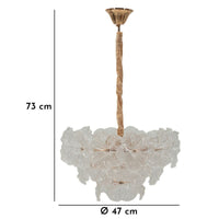 Lampada a Sospensione MF901, Bianco, Vetro, 47x47x30 cm, Seven Design