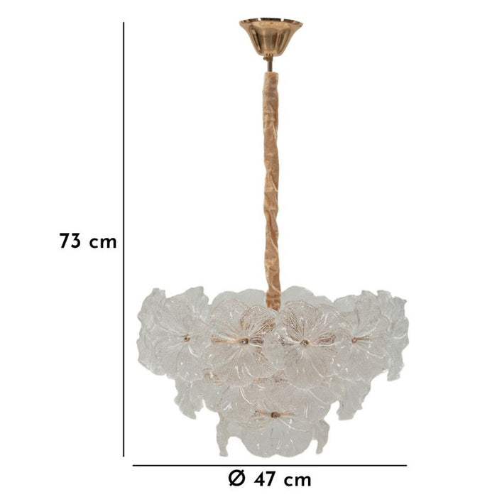 Lampada a Sospensione MF901, Bianco, Vetro, 47x47x30 cm, Seven Design