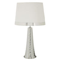 Lampada da Tavolo MF902, Argento, Tessuto, 30x30x54 cm, Seven Design